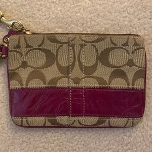 Vintage Coach wristlet wallet magenta leather